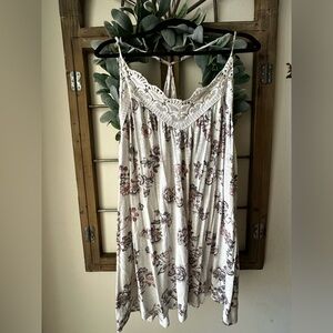 Maurices Cream Floral Chemise with Lace Detail